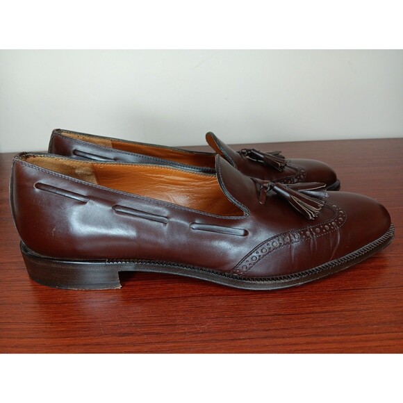 Salvatore Ferragamo Studio Tassel Loafers Size 8.5 D Brown Leather Made In Italy - Picture 3 of 7